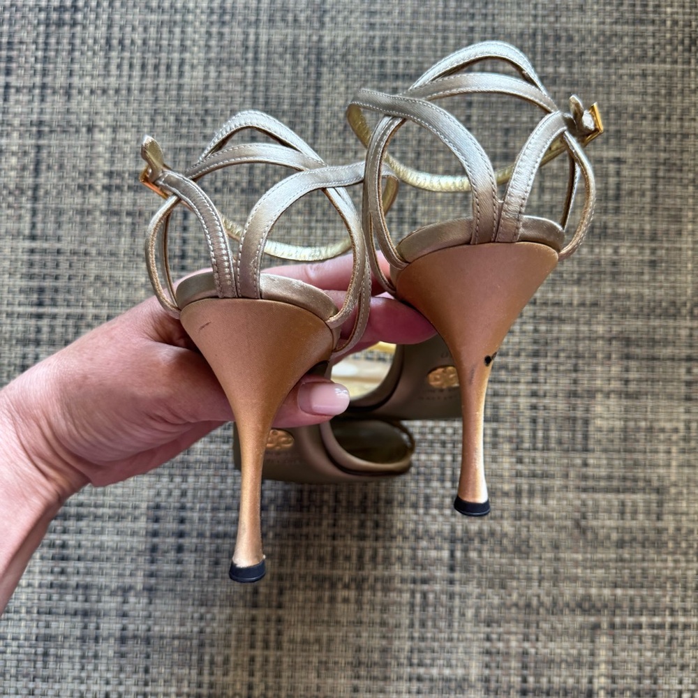 Dolce & Gabbana Gold Crystal Embellished Heels - Picture 9 of 9